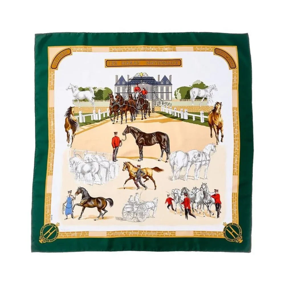 Hermès Les Haras Nationaux Hubert De Watrigant Silk Scarf (Authentic Pre-Loved)